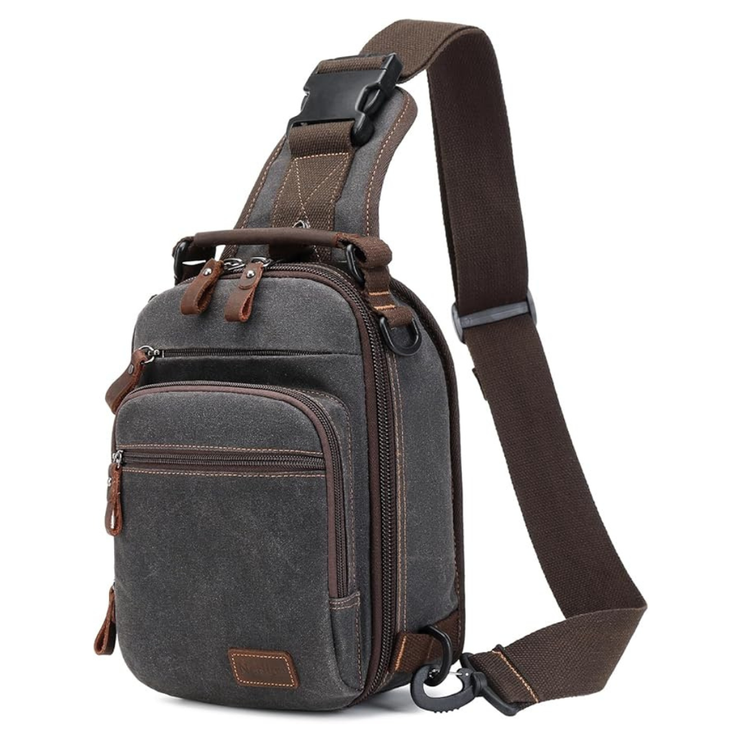 Waxed Canvas Casual Crossbody for Men