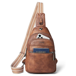 Faux Leather Sling Backpack