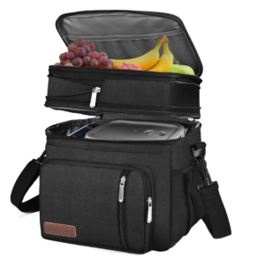 Leakproof Insulated Lunch Bag & Lunch Box (Black,15L)