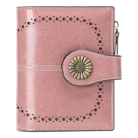 Leather Wallet for Women – RFID Blocking with Zipper Coin Pocket