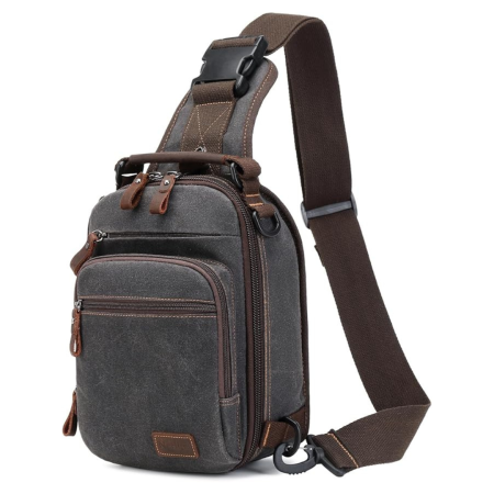 Waxed Canvas Casual Crossbody for Men