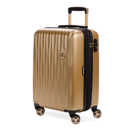 Hardside Luggage with Spinner Wheels and TSA Lock, Gold, Carry-On 19-Inch