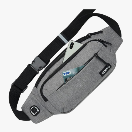 Large Crossbody Bag with 4-Zipper Pockets for Travel, Running, Hiking & Workout