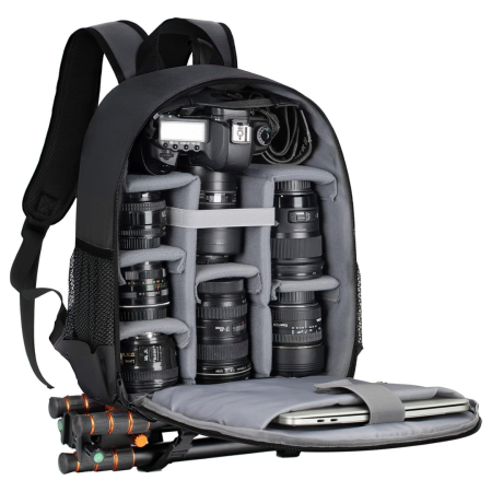 Waterproof Camera Backpack with Rain Cover