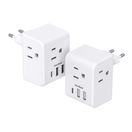 International Travel Power Plug Adapter, 2 Pack