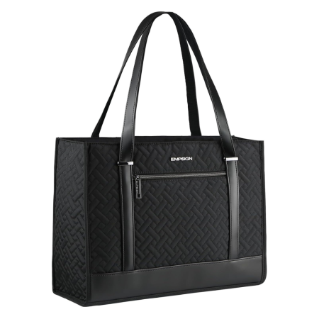16″ Laptop Tote Office Bag – Quilted Black