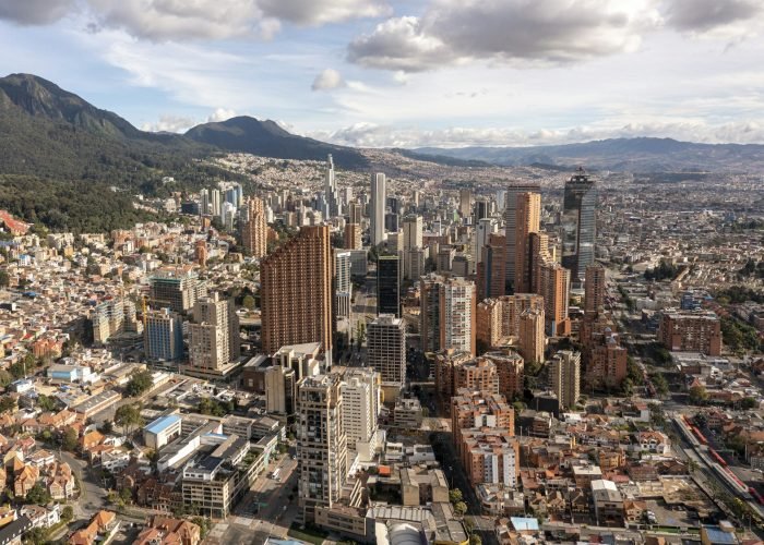 Aerial view of the architecture in Bogota, Colombia