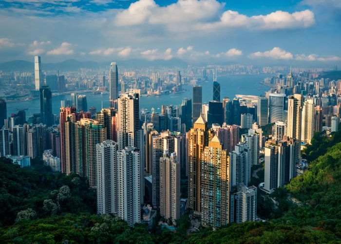 Hong Kong skyscrapers skyline cityscape view