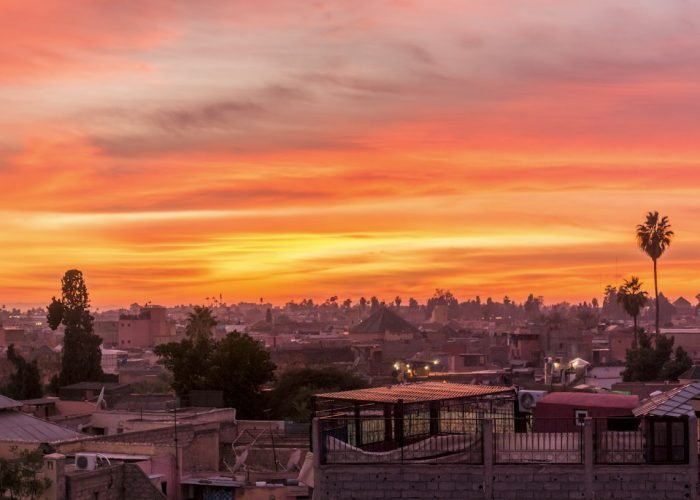 Panoramic shot of the Marrakech city skyline